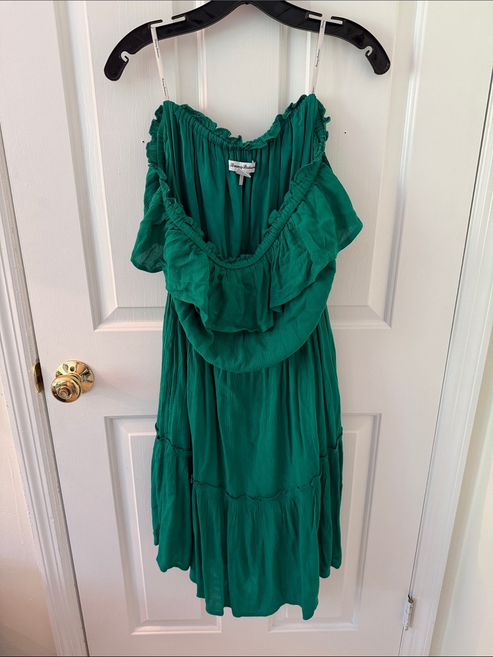 Tommy Bahama Emerald Green Ruffle Tier Dress